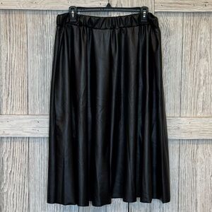 Unbranded  Faux Leather Black Skirt sz3X. NWOT
